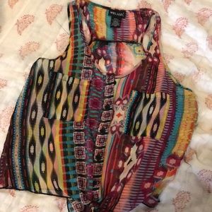 Multicolor tie top